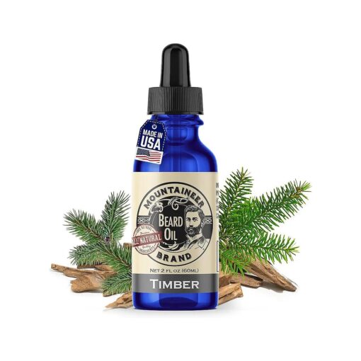 Mountaineer Brand Beard Oil - WV Timber Scent - 100 % Natural Conditioner and Softener For Men - Hydrates and Moisturizes for Beard Growth - Treats Dry Itchy Beards - 2oz