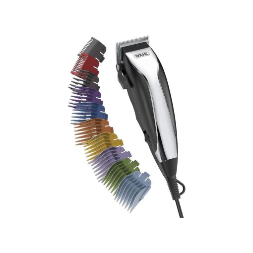 Wahl Home Haircutting Corded Clipper Kit with Adjustable Taper Lever, and 10 Color Coded Guards for Easy Clipping & Trimming - Model 79722