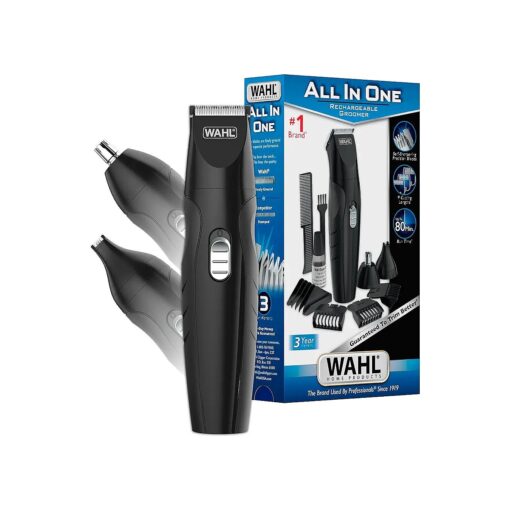 Wahl All-in-One Cordless Rechargeable Electric Ear/Nose, Detail, and Beard Trimmer for Men - Mustache, Ear & Nose Hair, and Light Detail Grooming - Model 9685-200