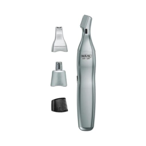 Wahl Men 's Nose Hair Trimmer, for Eyebrows, Neckline, Nose & Ear Hair, Precision Detail Trimming with Interchangeable Heads, Battery Included - Model 5545-400