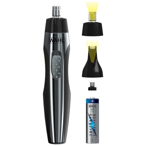 Wahl Lighted Battery Nose Hair Trimmer for Men & Women, Painless, Easy to See Nose, Ear, and Eyebrow Trimming with Built in Light, Battery Included, - Model 3023283