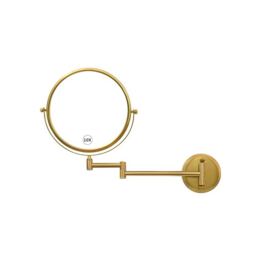 GURUN 8" Wall Mounted Makeup Mirror with 10X Magnification, Two-Sided Swivel Bathroom Mirror, Brushed Gold Finish M1306GJ ( 8" ,10X )