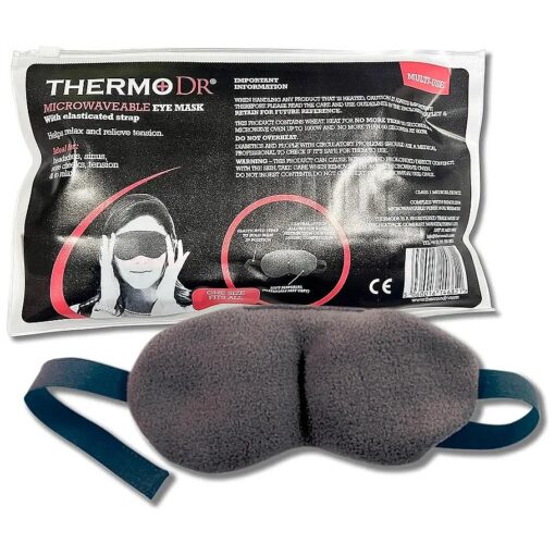 Heated Eye Mask for Dry Eyes - Warm Eye Compress & Dry Eye Mask - Microwaveable Eye Masks with Elastic Strap - Migraine Mask, Soft Fleece for Tired Eyes, UK Cleaned Wheat, Stye & Blepharitis Treatment