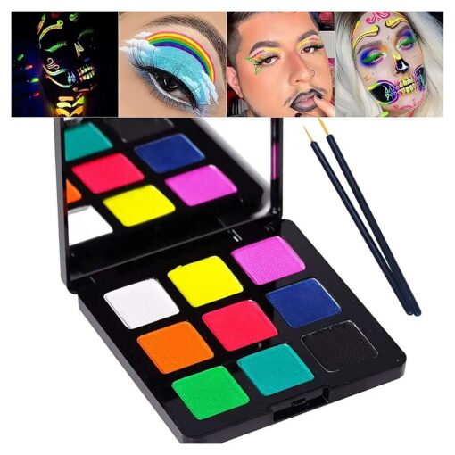 Bowitzki 9 Colors Water Activated Eyeliner Retro Hydra Liner Makeup Graphic Eyeliner UV Glow Fluorescent Color Face and Body Paint