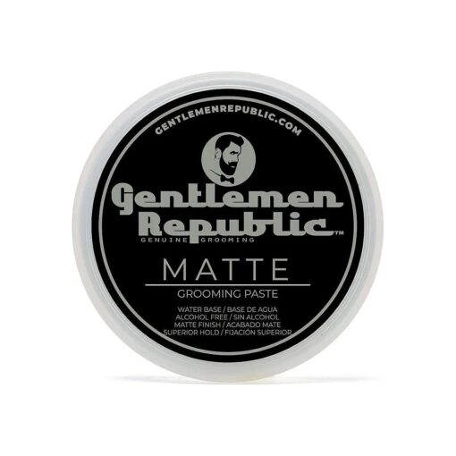 Gentlemen Republic 8oz Matte Paste - Water-Based Professional Formula with Superior Hold and Matte Finish for a Natural Look, Made in the USA