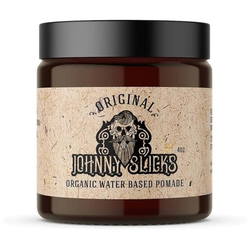 Water Based Pomade | Strong Hold, High Shine, Organic Styling for Men | Promotes Healthy Hair Growth & Helps Hydrate Dry Skin ( Original, 4 Ounce ) US Made, Veteran Owned