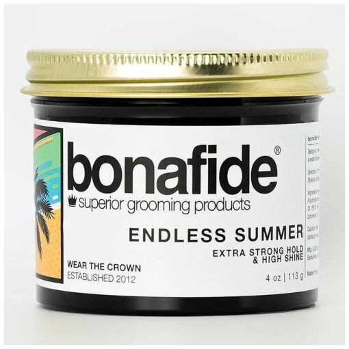 Endless Summer 4oz, | Extra Strong Hold, High Shine, Water-Based Pomade, Non-Flaking, Easy to Wash out Formula, Sweet Pineapple Melon Fragrance