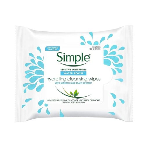 Simple Water Boost Hydrating Cleansing Wipes - 25 Wipes x 6 Pack ( 150 Wipes )