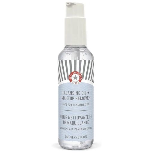 First Aid Beauty 2-in-1 Face Cleansing Oil + Makeup Remover - Leaves Skin Clean & Makeup Free - Daily Face Wash for Dry, Oily, Normal & Combination Skin - 5.0 oz