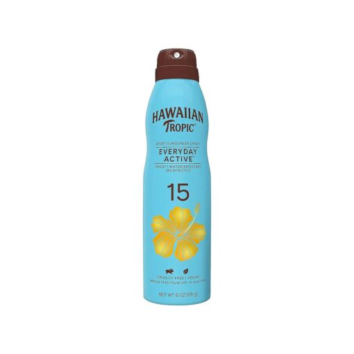 Everyday Active Clear Spray Sunscreen SPF 15, 6oz | Hawaiian Tropic Sunscreen SPF 15, Sunblock, Oxybenzone Free Sunscreen, Spray On Sunscreen, Body Sunscreen Spray, 6oz