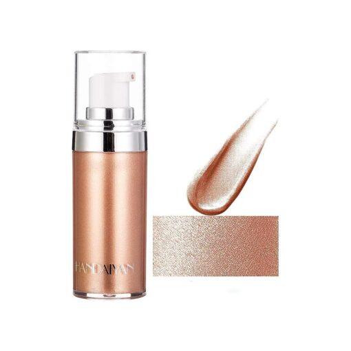 Go Ho Face Body Illuminator, Liquid Highlighter Makeup Drops, Moisturizing Face Luminizer, Waterproof Smooth Liquid Spray Shine Shimmer Glow Foundation Glitter Body Makeup ( # 2 Rose Golden )