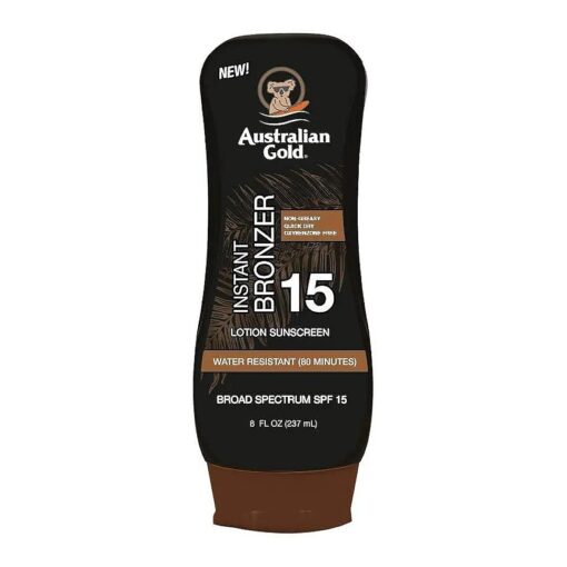 Sunscreen Lotion with Instant Bronzer SPF 15, 8 Ounce | Broad Spectrum | Water Resistant | Non-Greasy | Oxybenzone Free | Cruelty Free