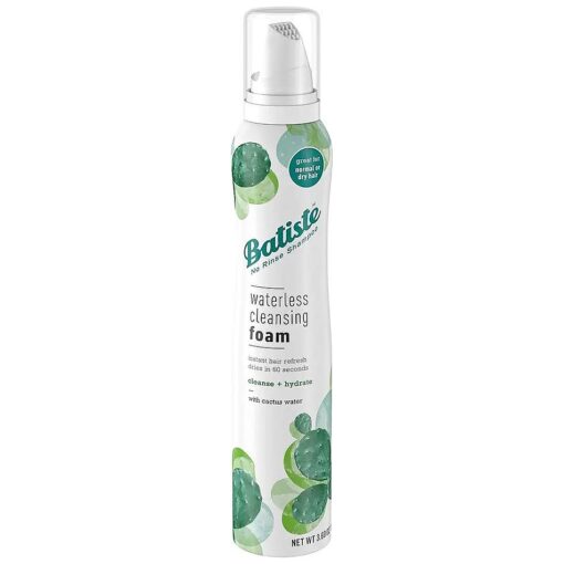 Batiste Waterless Cleansing Foam Cleanse and Hydrate with Cactus Water, 3.60 OZ, White