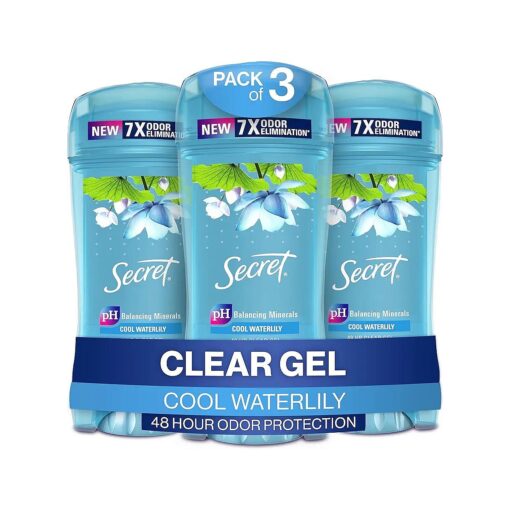 Secret Fresh Clear Gel Antiperspirant and Deodorant for Women, Waterlily Scent, 2.6oz ( Pack of 3 )