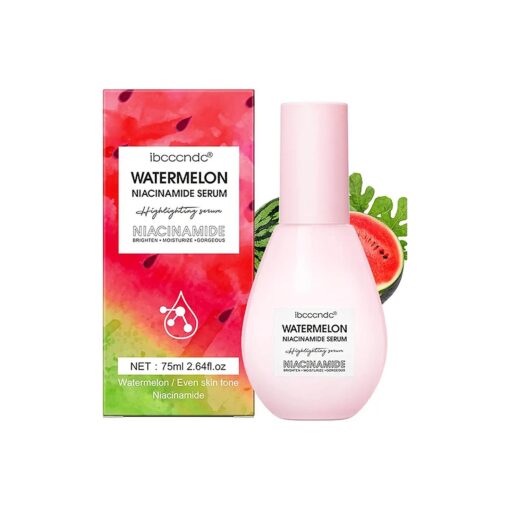 Watermelon Niacinamide Moisturize Serum for Face Skin Care, Hydrating & Brighten with Hyaluronic Acid, Glycerin and Vitamin E, Lightweight Facial Serum & Priming Liquid Highlighter ( 75ml )