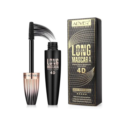 4D Silk Fiber Lash Mascara- Waterproof Mascara Black Volume and Length, Easily to Create Amazing Lashes for Thicker, Long Lasting and Curly Eyelashes