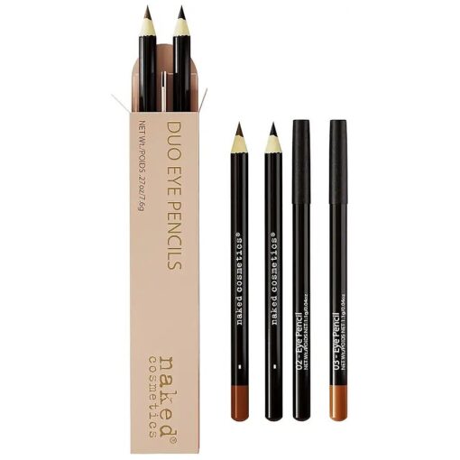 Naked Cosmetics Black Eyeliner & Brown Eyeliner Pencil for Makeup - Waterproof Eyeliner Pencil & Smudge Proof Eyeliner for Women - Smooth Glide & Long Lasting Eyebrow Pencil Eye Liner Set of 2