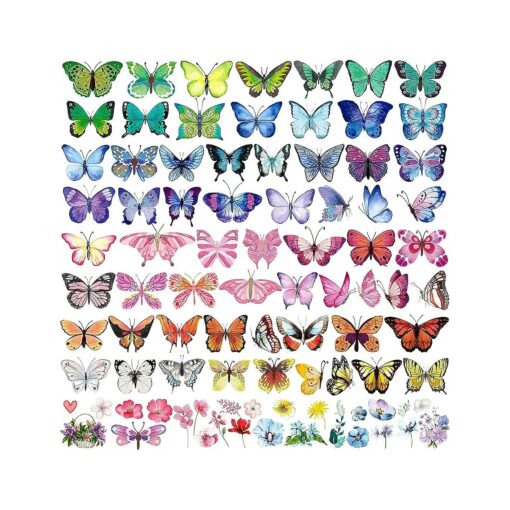 Butterfly Tattoos for Kids/Women, 100 Pcs Colorful & Waterproof Butterfly Temporary Stickers for Party Favors/Gifts/Decoration ...