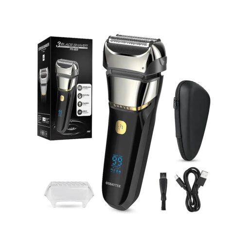 Men 's Foil Electric Shavers, Electric Razor for Men Cordless USB-C Rechargeable Shaver with Pop-up Trimmer, Waterproof Wet and Dry Foil Razor with Travel Pouch LED Display for Face Beard Style