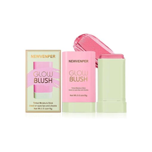 Waterproof Cream Blush for Cheek, Eyes and Lip Long Lasting & Smooth Creamy Formula Lightweight Blush Stick Blush Wand 01 #