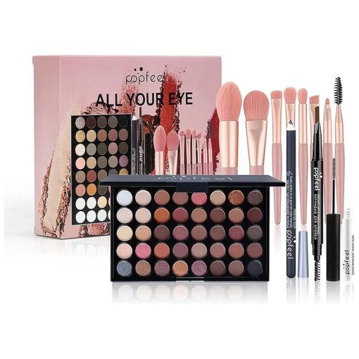 Makeup Kit for Women, Eyeshadow Makeup Gift Set for Teen Girls, Eyebrow Eye Shadow Makeup Kit with 40 Colors Eyeshadow Palette, Mascara, Eyeliner, Eye Brow Pencil, Eye Brush