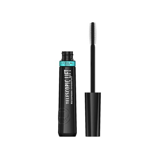 L'Oreal Paris Telescopic Lift Mascara, Lengthening and Volumizing Eye Makeup, Lash Lift with Up to 36HR Wear, Waterproof, Black, 0.33 Fl Oz