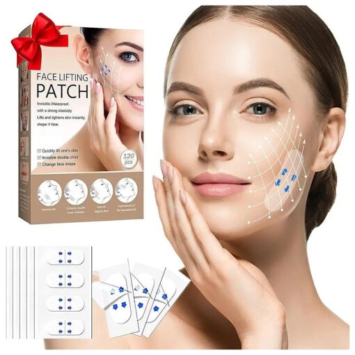 120 PCS Face Lift Tape, Instant Face Tape Solution, Premium Face Lifting Tape, Face Tape Lifting Invisible, Easy to with Waterproof Tape, Visible Results in Seconds, Suitable for All Skins