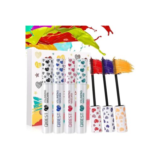 Waterproof Colorful Mascara 7 Colors Long Lasting Mascara Lengthening Voluminous Eyeliner Charming Mascara for Eyelash Eye Makeup