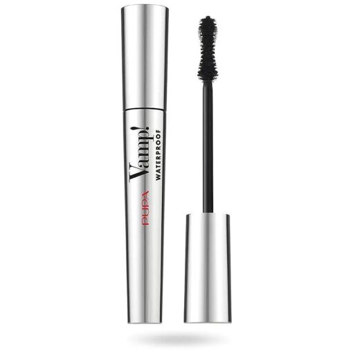 Pupa Milano Vamp ! Waterproof Mascara - Add Extreme Volume and Length to Lashes - Serum-Infused Formula Promotes Thicker Lash Appearance - Smudge, Clump, and Water Resistant - 001 Extra Black - 0.3 oz