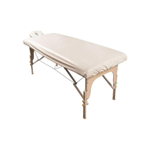 ForPro Waterproof Spa Treatment Polyester Massage Sheet Set, Machine-Washable, Ideal for Massage Tables, Includes Massage Fitted Sheet and Massage Face Rest Cover - Natural