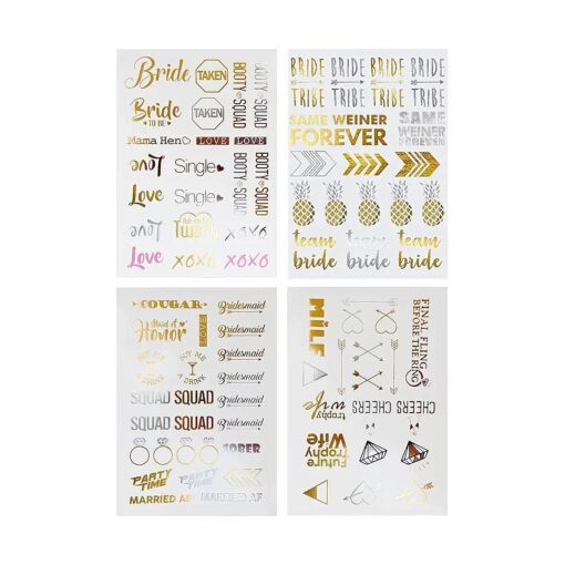 Bachelorette Party Tattoos - Bachelorette Party Favors, Decorations & Supplies by Sterling James Co. - Girl 's Night Out Temporary Metallic Tattoos