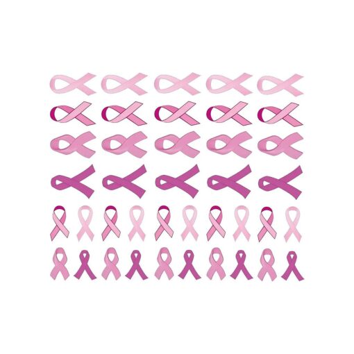 40 Pink Ribbon Temporary Tattoos : Breast Cancer Awareness Tattoo ( 5 Sheets )