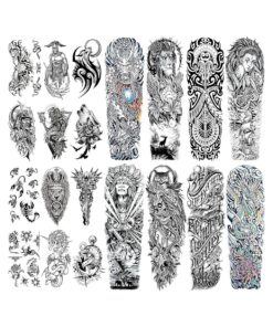 Aresvns Sleeve Tattoo Temporary for Men and Women ( L19" xW7" ), Waterproof Realistic Temporary Tattoos for adults, Indian style fake tattoos Colourful