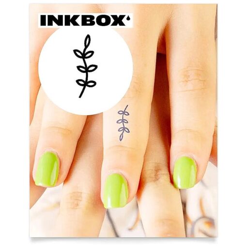 Inkbox Temporary Tattoos, Semi-Permanent Tattoo, One Premium Easy Long Lasting, Water-Resistant Temp Tattoo with For Now Ink - Lasts 1-2 Weeks, Leaflet, 1 x 1 in