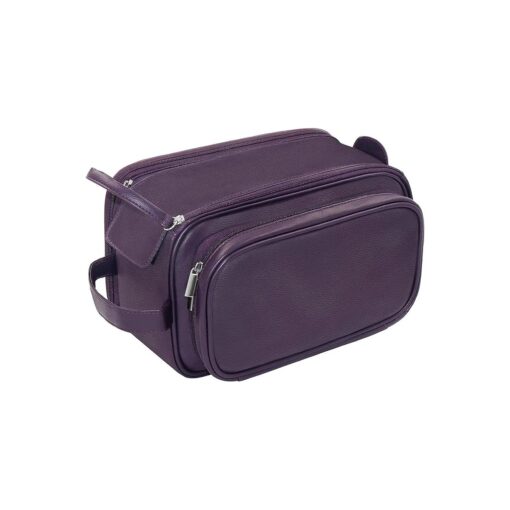 Buruis Extra Large Toiletry Bag for Men & Women, Travel Toiletry Organizer Dopp Kit Water-resistant Shaving Bag, PU Leather Cosmetic Organizer Bathroom Shower Bag for Toiletries, Accessories ( Purple )