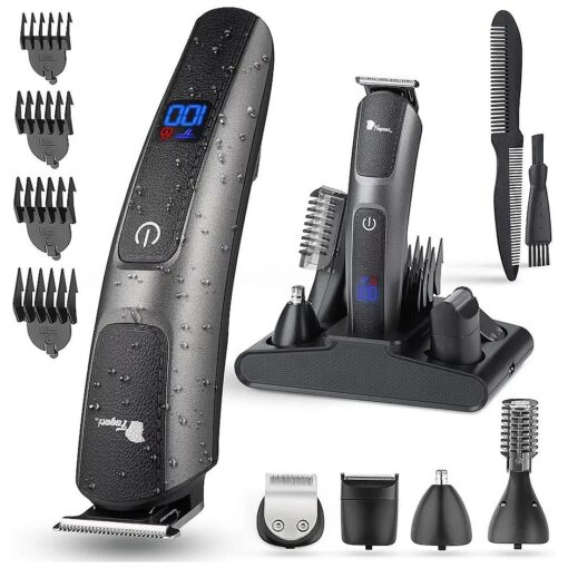 Fagaci Gentle with Skin 5 in 1 Hair Trimmer, Waterproof, Turbo Speed, Quick Charge, Body Hair Trimmer for Facial, Pubic, Groin, Electric Hair Beard Trimmer for Men Professional