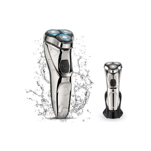 Electric Razor for Men Electric Shaver Mens for Shaving with Pop-up Trimmer Electric Rotary Shavers for Men Wet & Dry Cordless Waterproof USB Rechargeable