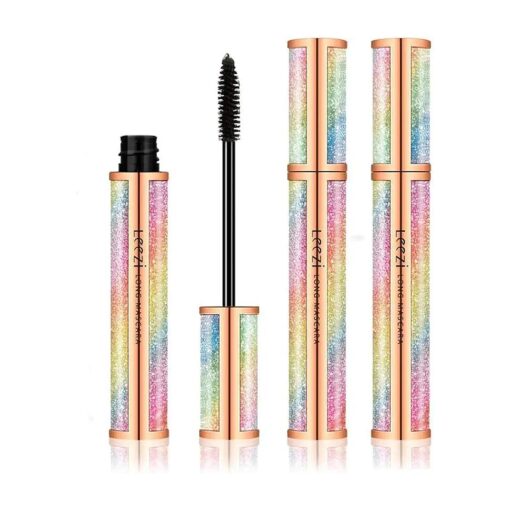 4D Silk Fiber Eyelash Mascara Waterproof - Thick Long Lasting Smudge-Proof Natural 4D Fiber Mascara, Curling Lashes Lengthening Mascara, All Day Exquisitely, Extra Long 4D Mascara Black ( Pack of 2 )