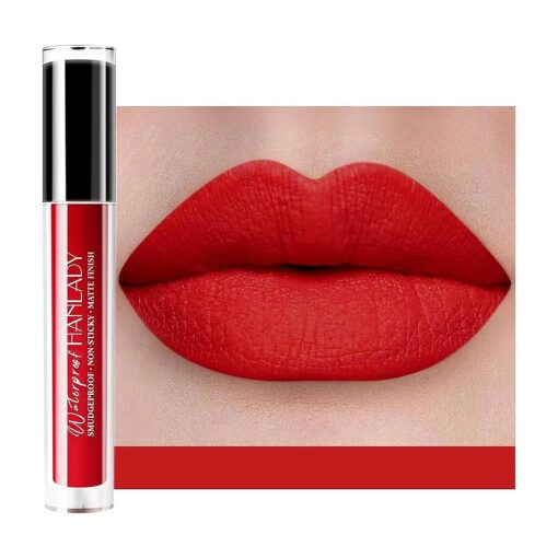 Bright Red Lipstick Matte, Ruby Red Liquid Lipstick Long Lasting for Women, Smudgeproof Lipsticks Lip Stain No Transfer No Smear, Vegan & Cruelty-Free ( 906 Bright Side )