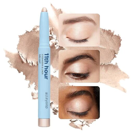 ALLEYOOP 11th Hour Cream Eye Shadow Sticks - Baby Pearl ( Shimmer ) - Award-winning Eyeshadow Stick - Smudge-Proof and Crease Proof for Over 11 Hours - Easy-To-Apply and Compact for Travel, 0.05 Oz