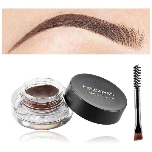 Eyebrow Pomade Cream, Brow Pomade Gel Naturally Long Lasting Waterproof, Delicate and Smooth Eye Brow Makeup Cosmetics with Eyebrow Brush - Dark Brown