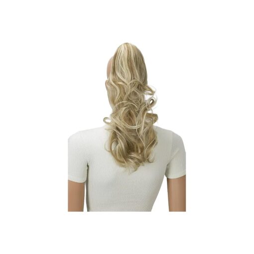 CAISHA 2 IN 1 Ponytail 12" Or 14" Hairpiece Clip On Extension Voluminous Wavy Blonde Mix H306