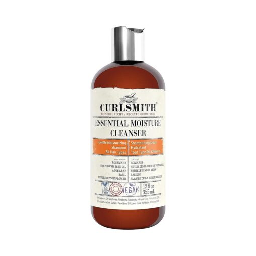 CURLSMITH - Essential Moisture Cleanser, Gentle Nourishing Shampoo for Wavy, Curly and Coily Hair, Vegan ( 12fl oz )