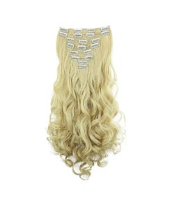 CAISHA XXL 18" 8 Pieces Set Clip In Extensions Hair Extension Hairpiece Voluminous Wavy Platinum Blonde CES27-1