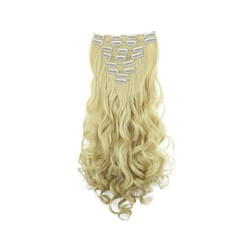 CAISHA XXL 18" 8 Pieces Set Clip In Extensions Hair Extension Hairpiece Voluminous Wavy Platinum Blonde CES27-1