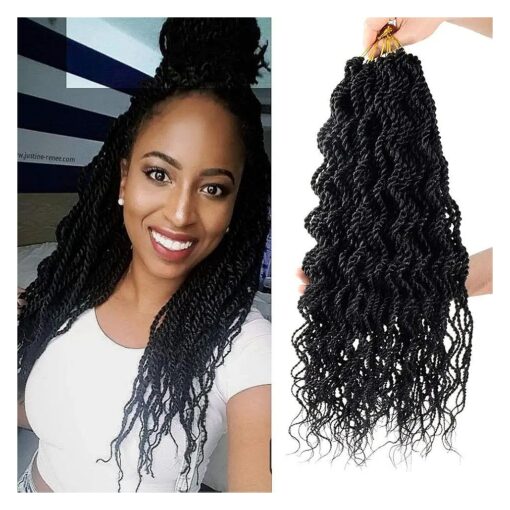 8 Packs Wavy senegalese twist crochet hair for black women 18 inch crochet braid senegalese twists Synthetic Braiding Hair Extension