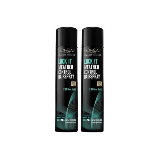 Advanced Hairstyle - Lock It - Weather Control Hairspray - Anti Frizz - Net Wt, 8.25 OZ ( 234 g ) Per Can - Pack of 2 Cans