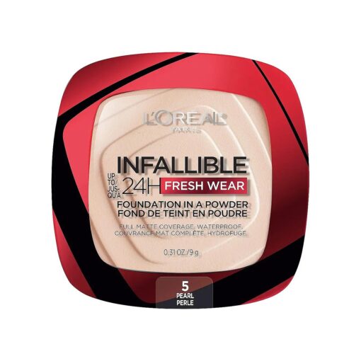 L'Oreal Paris Makeup Infallible Fresh Wear Foundation in a Powder, Up to 24H Wear, Waterproof, Pearl, 0.31 oz .