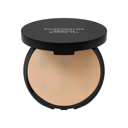 bareMinerals Original Pressed Mineral Veil Setting Powder with Puff Applicator, Matte Weightless Talc-Free Finishing Powder Makeup, Extends Makeup Wear, Vegan