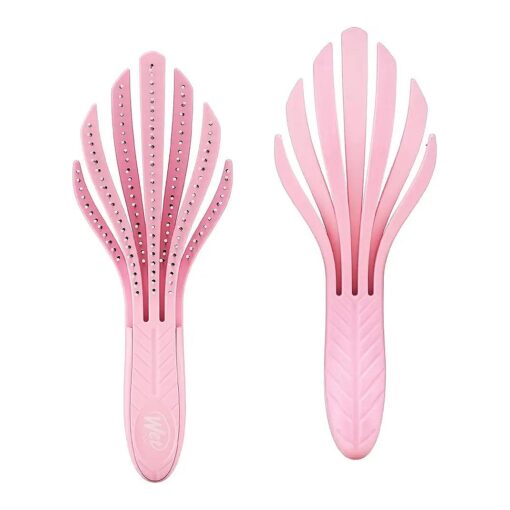 Wet Brush Go Green Curl Detangler Hair Brush- Pale Pink -Ultra-Soft IntelliFlex Detangling Bristles Glide Through Tangles with Ease - Great For Curly Hair-No Split Ends & Pain-Free for Wet or Dry Hair